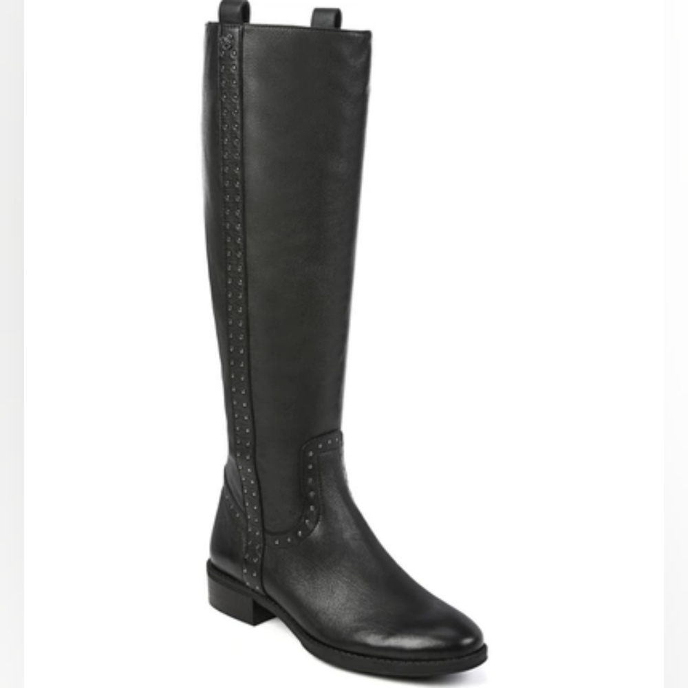 Sam Edelman Black Over the Knee Prana Riding Boots with Rounded Toe Low Heel